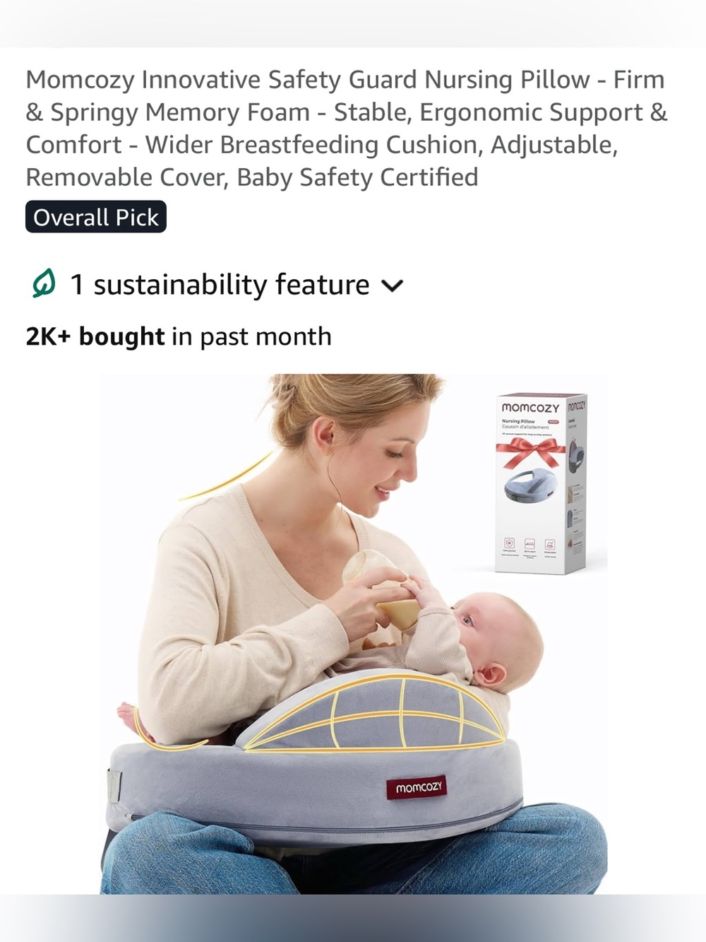 Momcozy Innovative Safety Guard Nursing Pillow - Picture 10 of 11